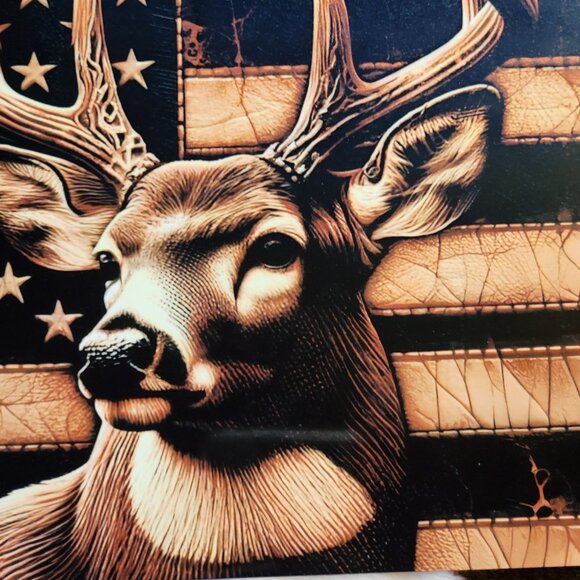 Deer Flag Brown Tin Sign Door Home Metal Wall Decor - Picture 5 of 7